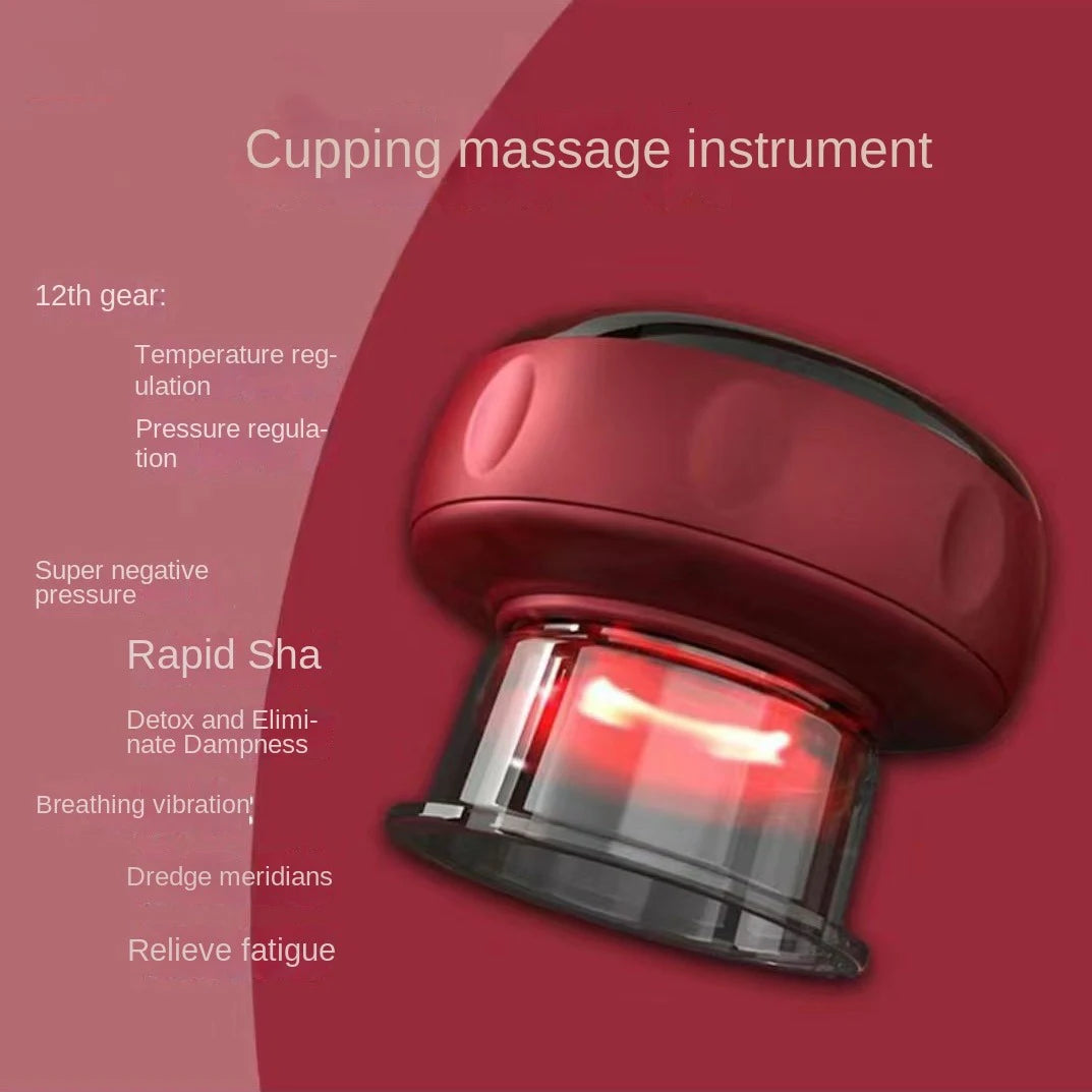 Electric Scraping Instrument to Dredge Meridians, Breathing, Heated Cupping Artifact, Household Whole Body Universal Meridian Brush Massager