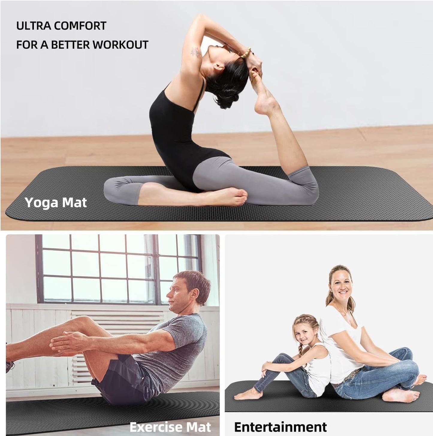 Exercise Equipment Mat for Treadmill, Bike, Fitness, Elliptical, Jump Rope, Yoga, Gym - Hardwood Floors Protection