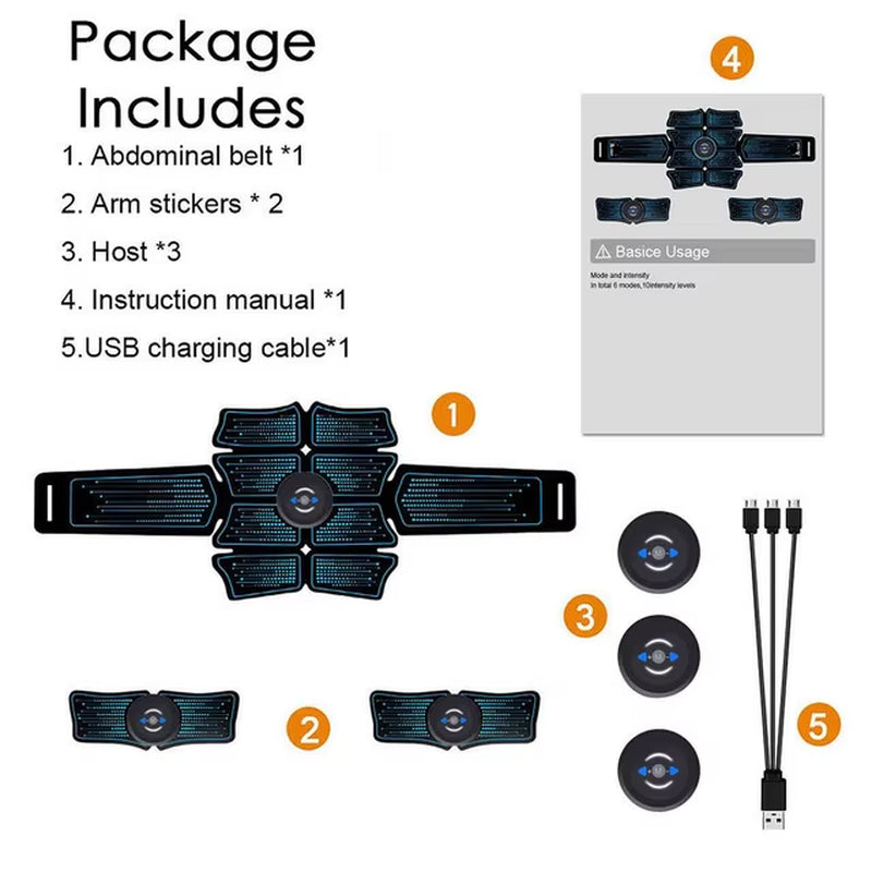 Eletroestimulador EMS Abdominal Muscle Stimulator Electric Massager Electrostimulation Hip Trainer Home Gym Fitness Equipment