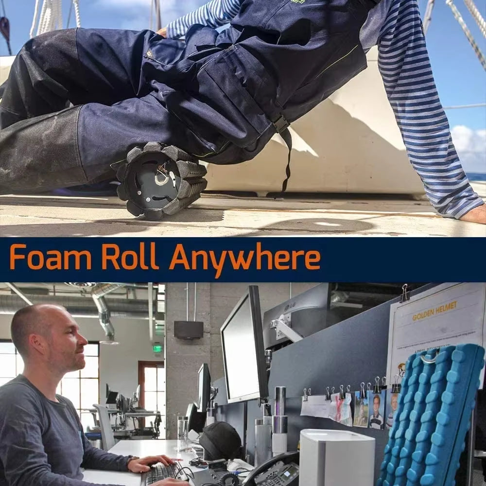 Foam Roller (Bravo-Sage): Collapsible Travel Foam Roller for Back Pain Relief, Workout Muscle Recovery, Back Massager, Deep Tiss