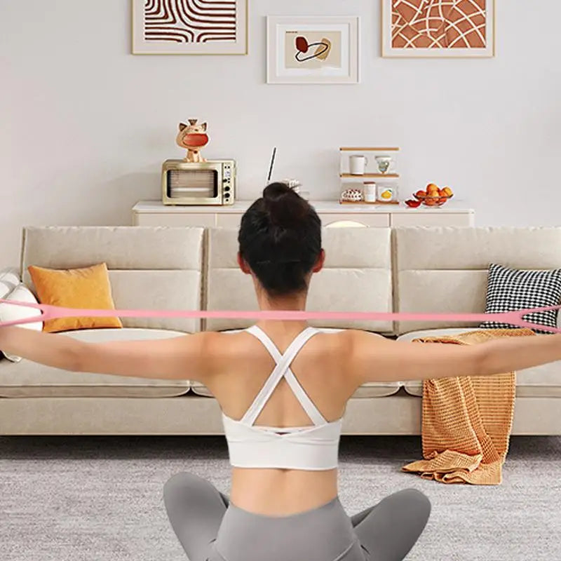 Resistance Bands for Working Out Figure 8 Fitness Bands Non-Slip Resistance Exercise Bands Portable Workout Bands Pilates