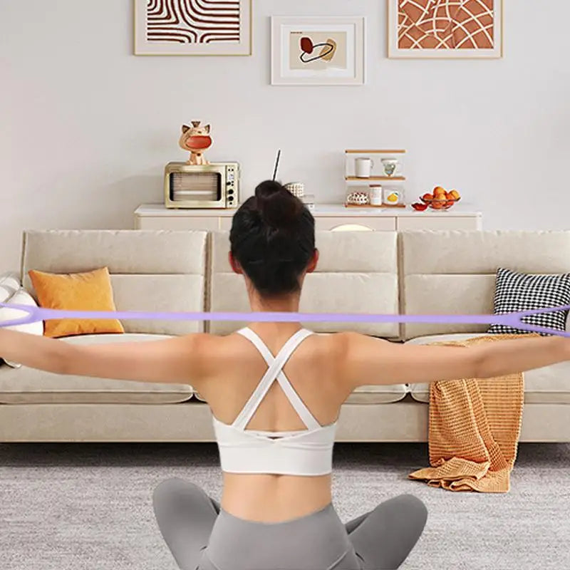 Resistance Bands for Working Out Figure 8 Fitness Bands Non-Slip Resistance Exercise Bands Portable Workout Bands Pilates