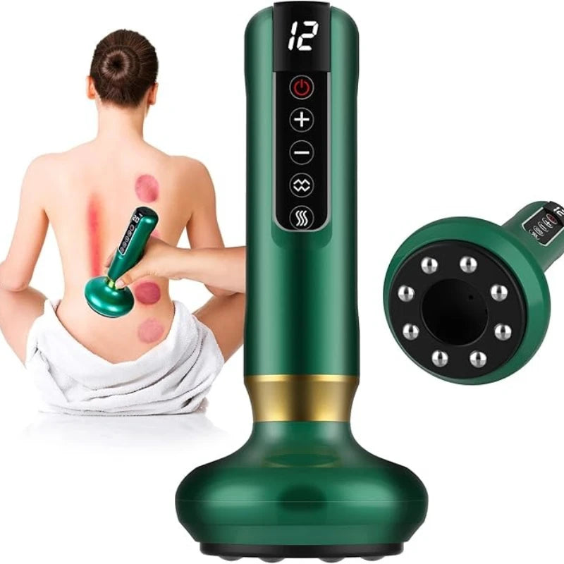Smart Vacuum Massage Handheld Cellulite Massager Rechargeable Cupping Device Infrared Red Light Warm Compress Body Back Shoulder
