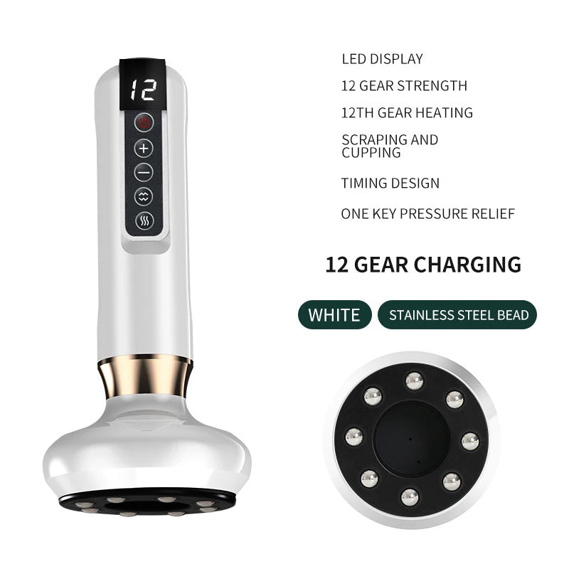 Smart Vacuum Massage Handheld Cellulite Massager Rechargeable Cupping Device Infrared Red Light Warm Compress Body Back Shoulder