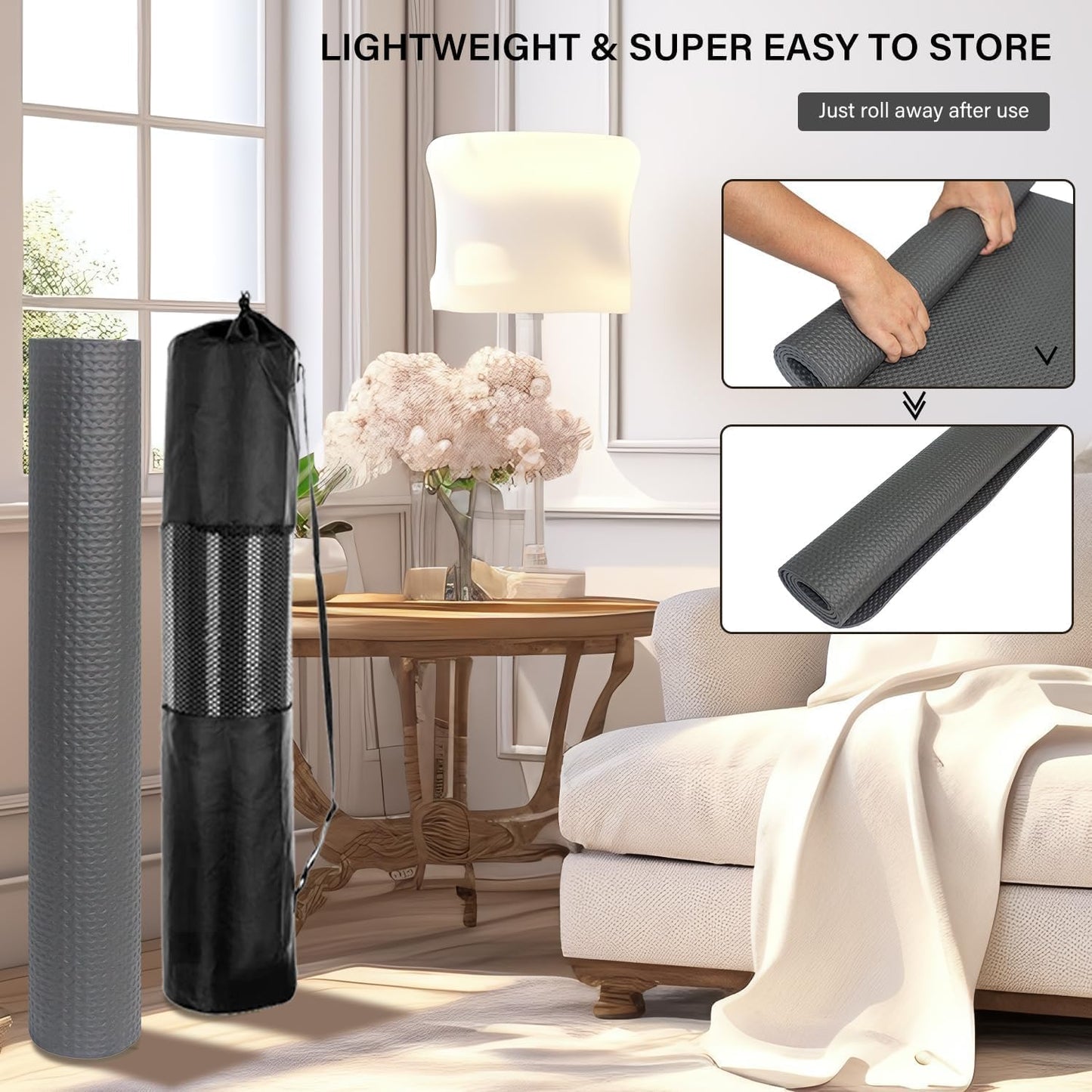 Exercise Equipment Mat for Treadmill, Bike, Fitness, Elliptical, Jump Rope, Yoga, Gym - Hardwood Floors Protection