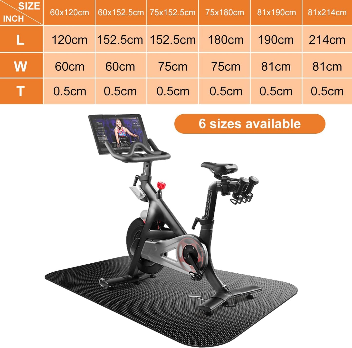 Exercise Equipment Mat for Treadmill, Bike, Fitness, Elliptical, Jump Rope, Yoga, Gym - Hardwood Floors Protection