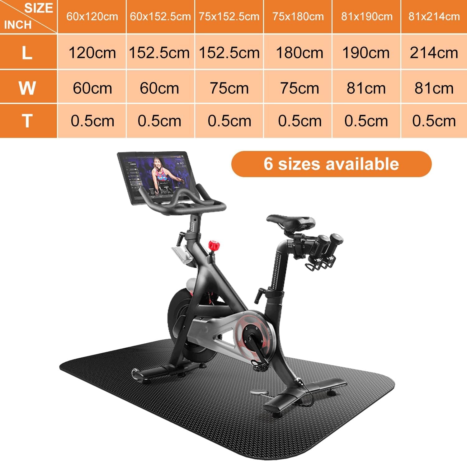 Exercise Equipment Mat for Treadmill, Bike, Fitness, Elliptical, Jump Rope, Yoga, Gym - Hardwood Floors Protection