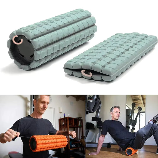 Foam Roller (Bravo-Sage): Collapsible Travel Foam Roller for Back Pain Relief, Workout Muscle Recovery, Back Massager, Deep Tiss