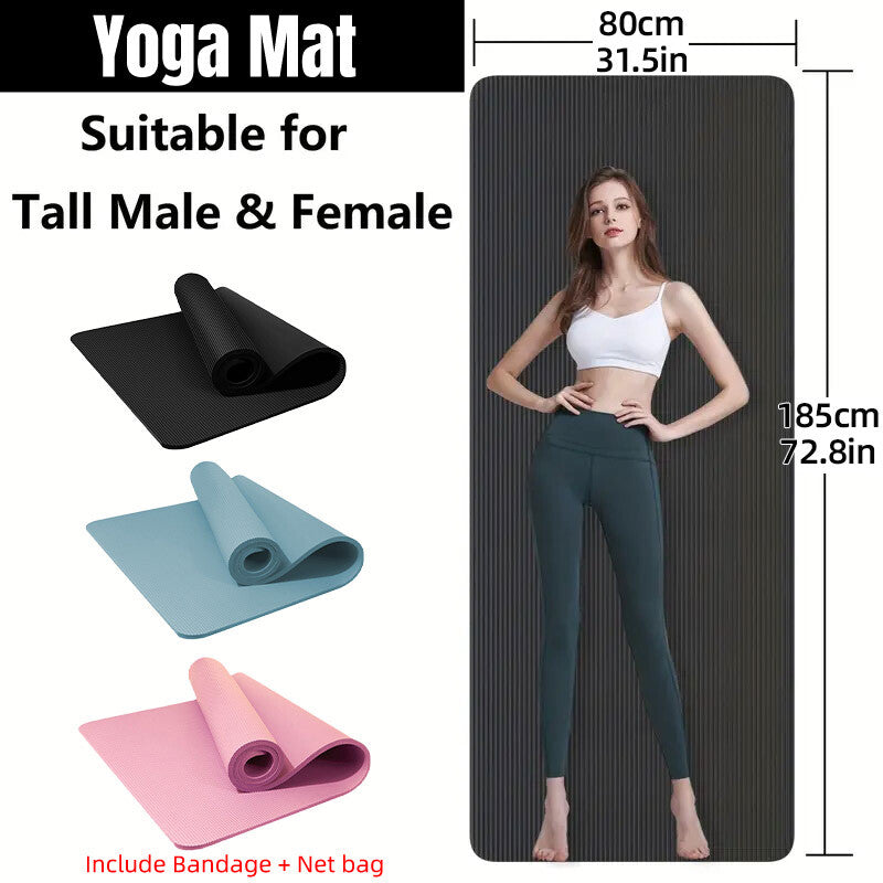 Yoga Mat Fitness Exercise Pad Non Slip Jump Rope Mat for Home Gym Workout Unisex