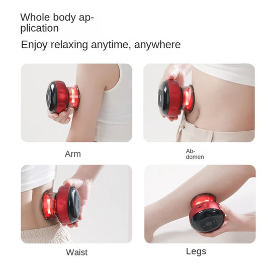 Electric Scraping Instrument to Dredge Meridians, Breathing, Heated Cupping Artifact, Household Whole Body Universal Meridian Brush Massager