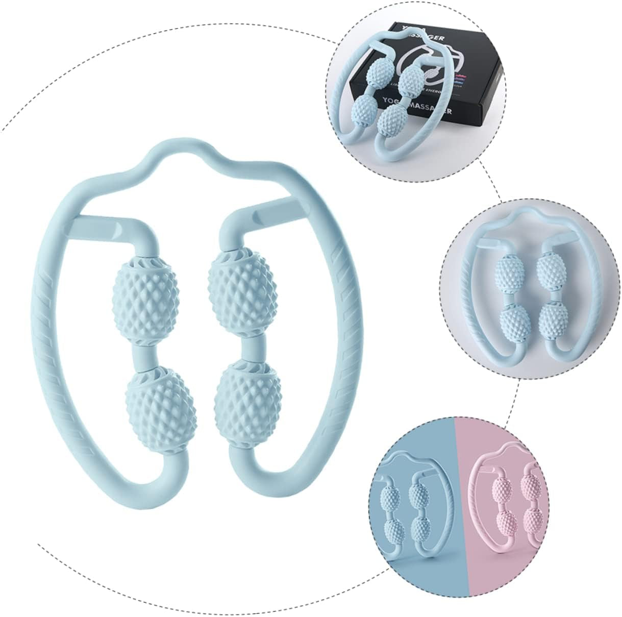 Four Wheel Leg Massager Quiet Muscle Massager for Yoga Muscle Roller Stick