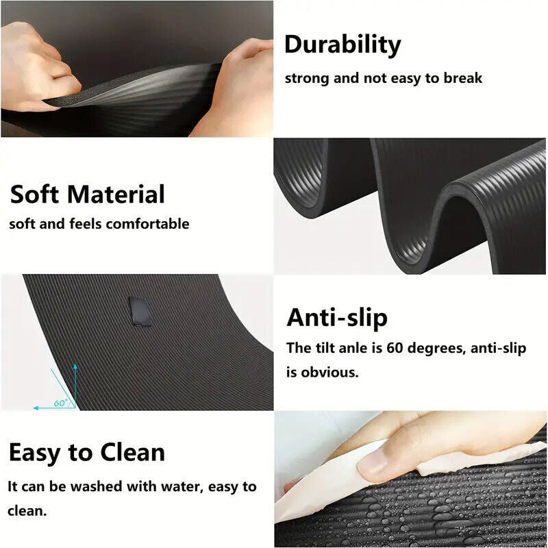 Yoga Mat Fitness Exercise Pad Non Slip Jump Rope Mat for Home Gym Workout Unisex