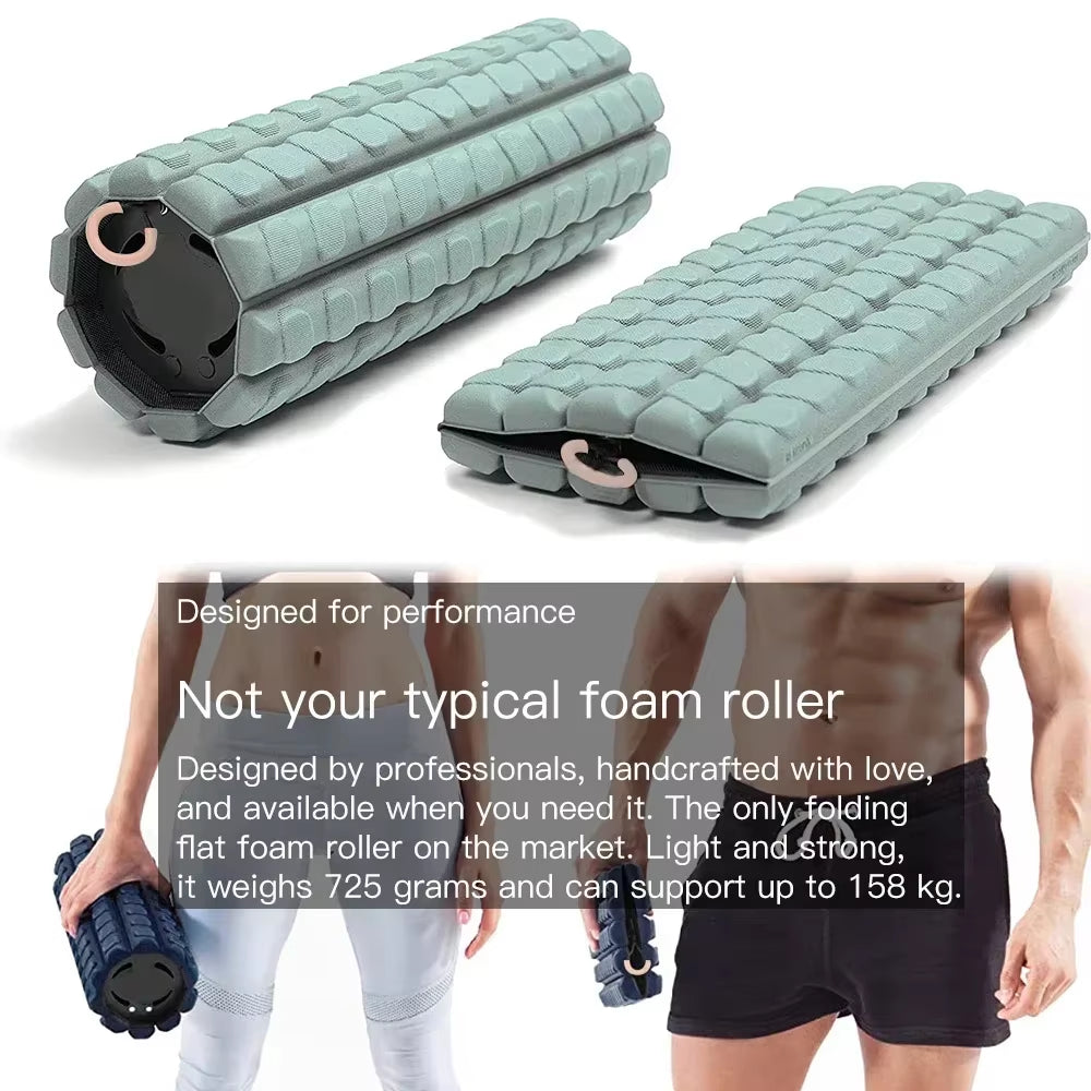 Foam Roller (Bravo-Sage): Collapsible Travel Foam Roller for Back Pain Relief, Workout Muscle Recovery, Back Massager, Deep Tiss