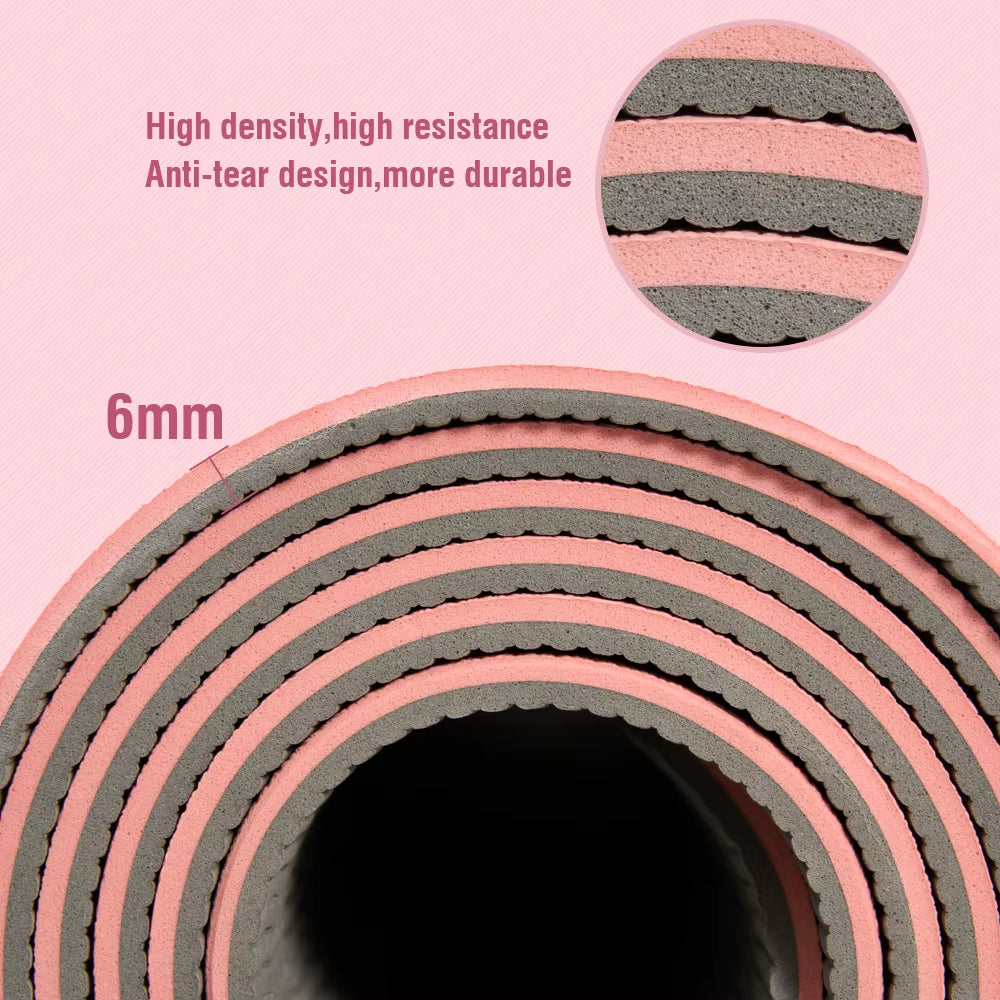 TPE Yoga Mat 183Cm*57Cm Eco-Friendly Non-Slip Sports Fitness Mat for Exercise Yoga and Pilates Gymnastics Mat Fitness Equipment