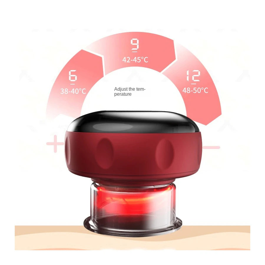 Electric Scraping Instrument to Dredge Meridians, Breathing, Heated Cupping Artifact, Household Whole Body Universal Meridian Brush Massager